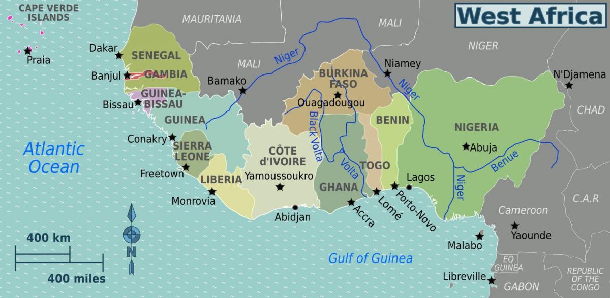 Kartta ghana länsi-afrikassa