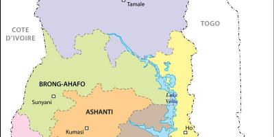 Kartta poliittisen ghana