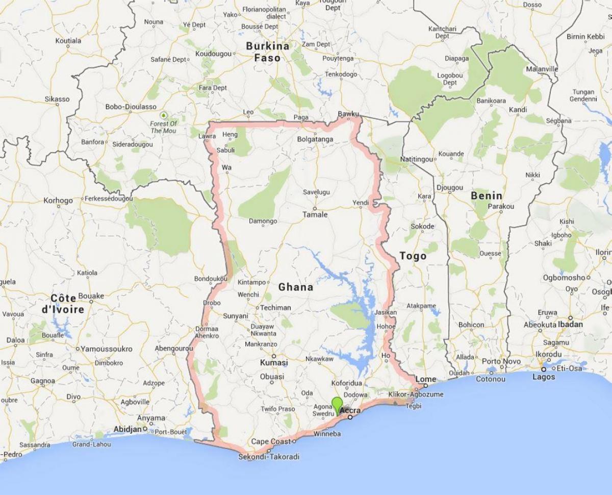 yksityiskohtainen kartta accra, ghana