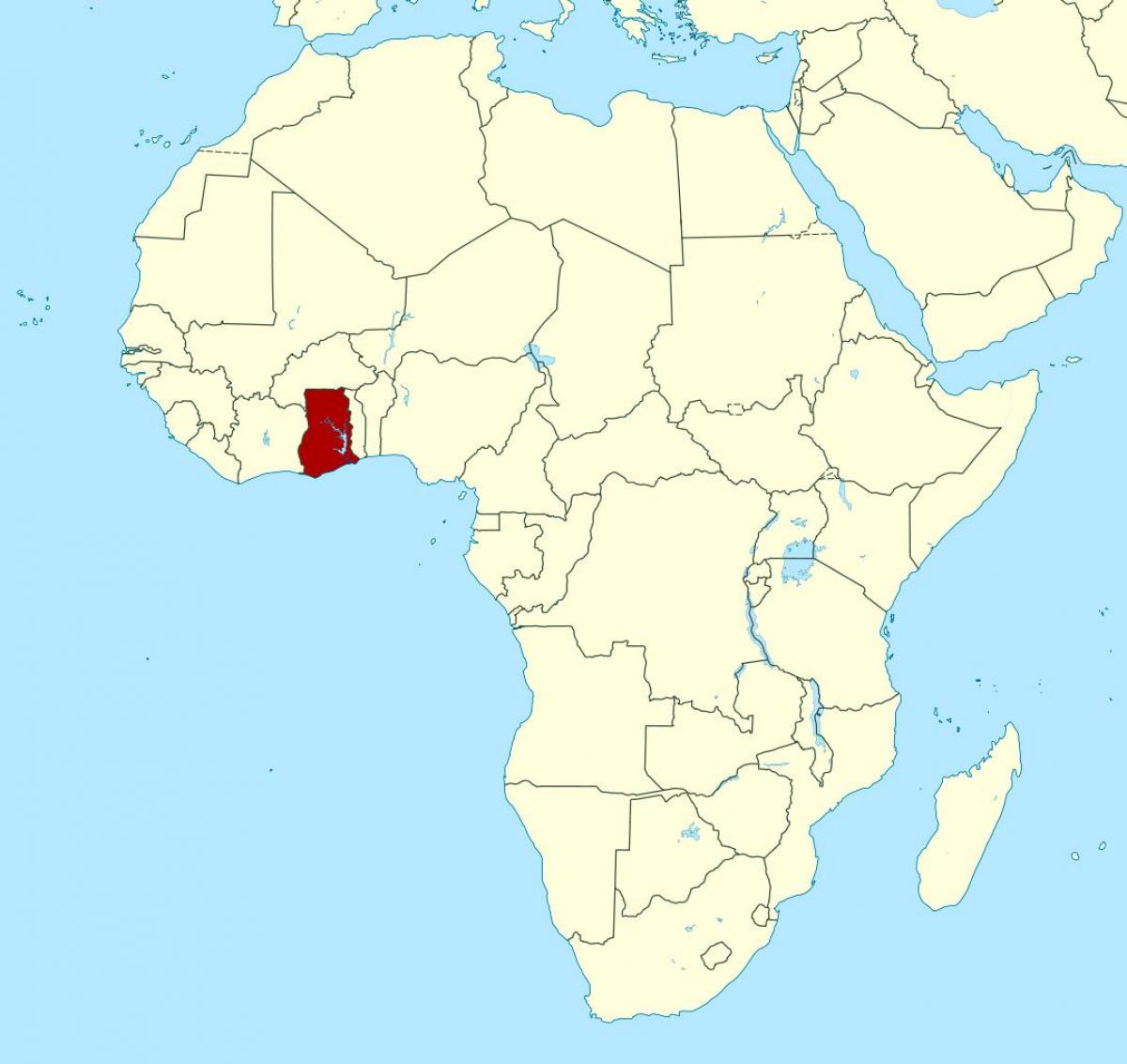 afrikan kartan osoittaa ghana