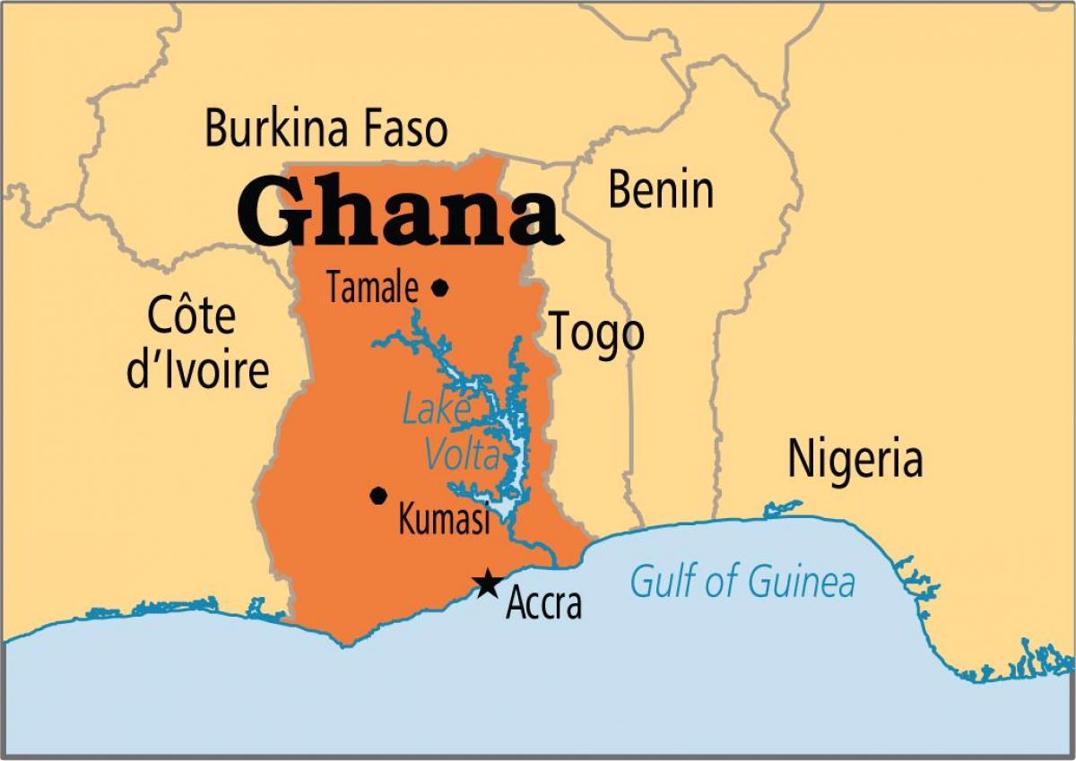 Koko kartta ghana - Kartta täynnä ghana (Länsi-Afrikka - Afrikka)