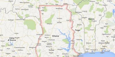 Yksityiskohtainen kartta accra, ghana